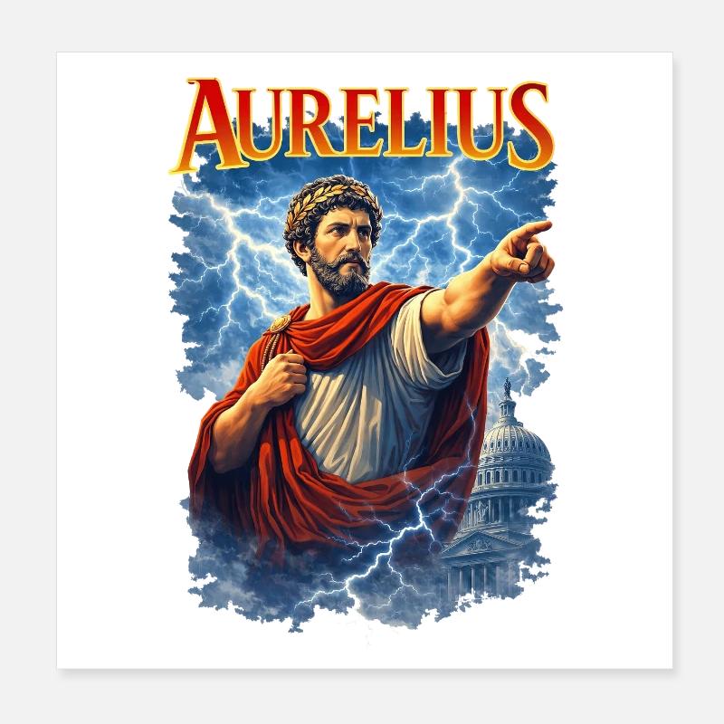 Marcus Aurelius Porträt Poster 20x20 cm