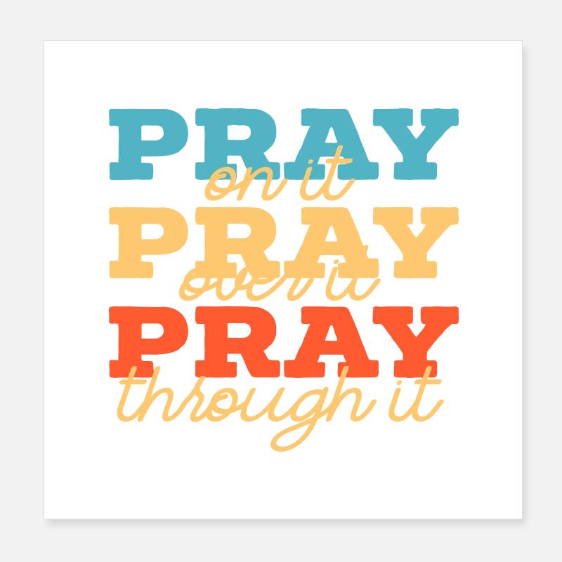 Typographie superposée de prie Poster 20 x 20 cm