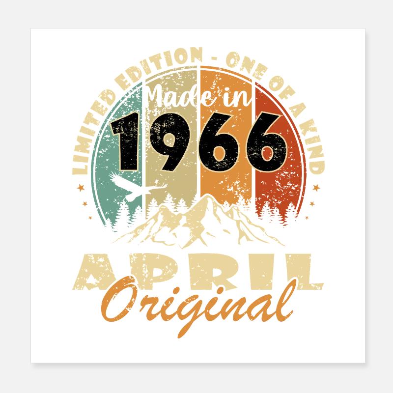 April 1966 - Geburtstag Poster 20x20 cm