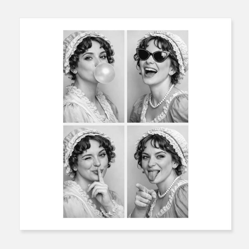Jane Austen Photo Collage Poster 20 x 20 cm