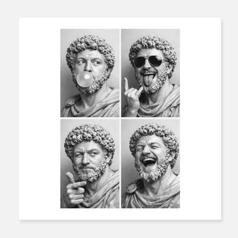 Marcus Aurelius Collage Poster 20x20 cm