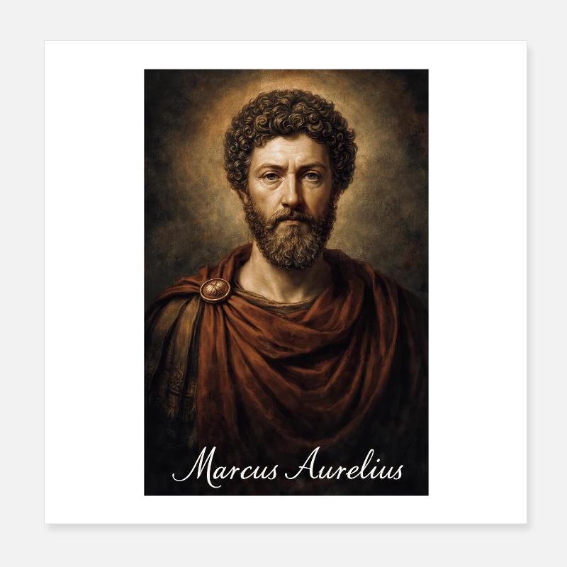 Marcus Aurelius Antikes Porträt Poster 20x20 cm