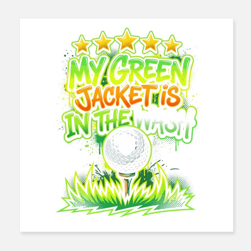 Motif de golf vert dans la lingerie Poster 20 x 20 cm