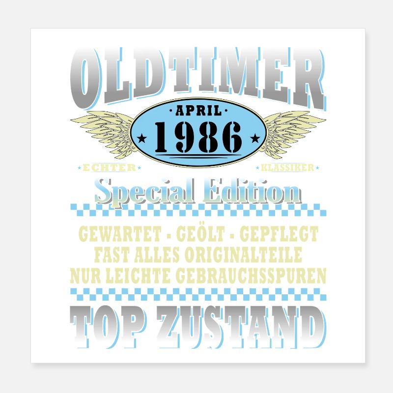Oldtimer 1986 April Special Edition Poster 20x20 cm