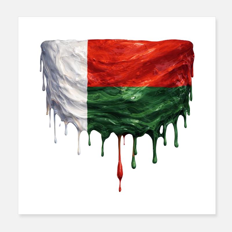 Drapeau de Madagascar en art de goutte Poster 20 x 20 cm