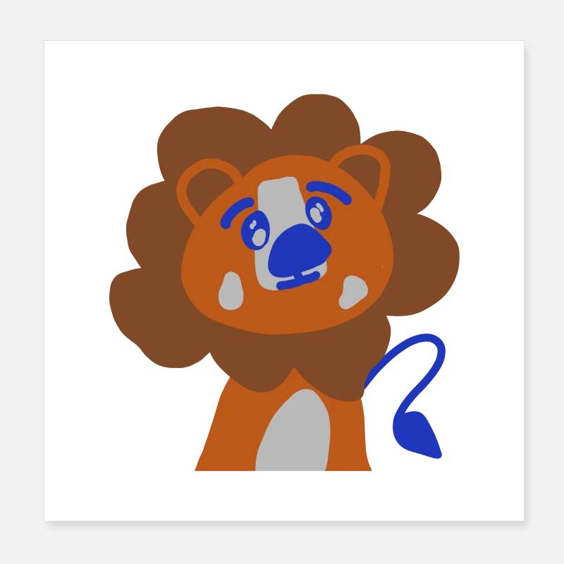 netter Löwe  Poster 20x20 cm