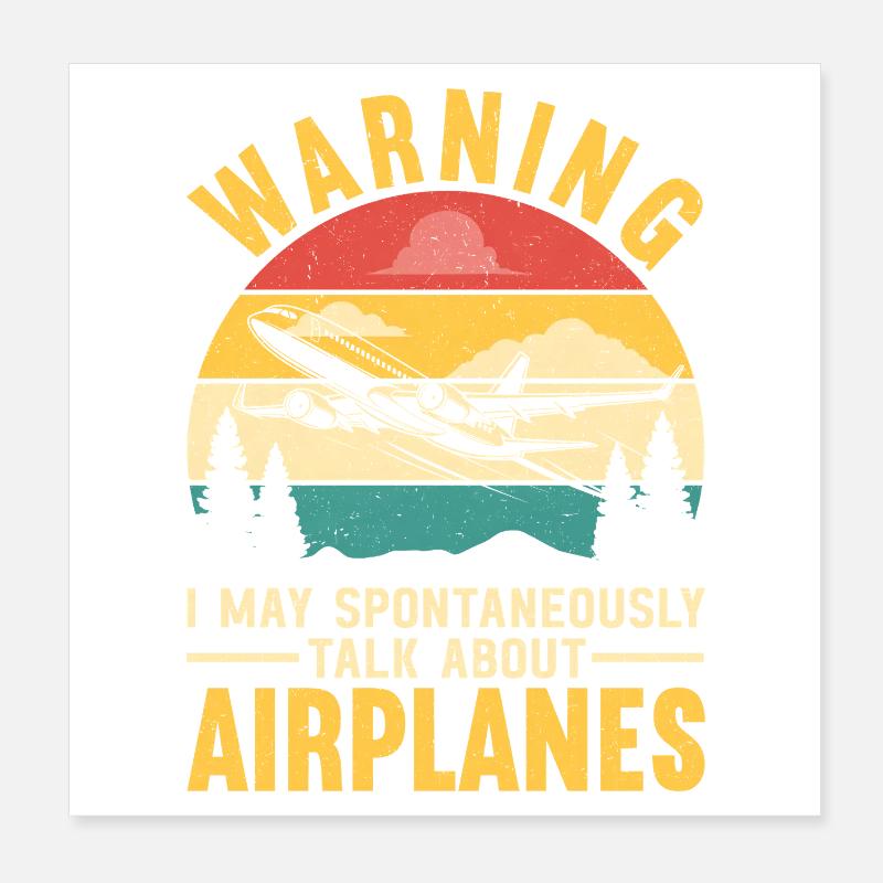 Flugzeug Flug Pilot Flugzeug Fluggesellschaft Poster 20x20 cm