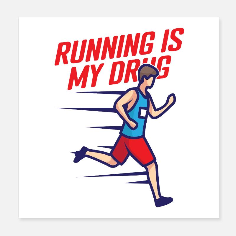 La course EST mon cadeau de marathon drogué Poster 20 x 20 cm