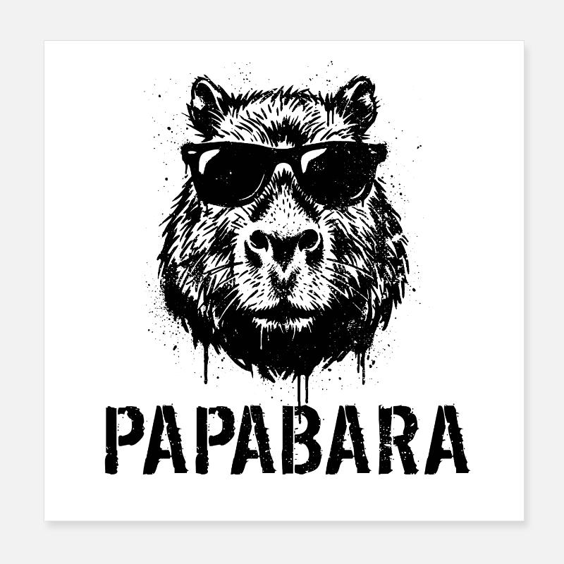 Fête des pères Papabara - Capybara Poster 20 x 20 cm