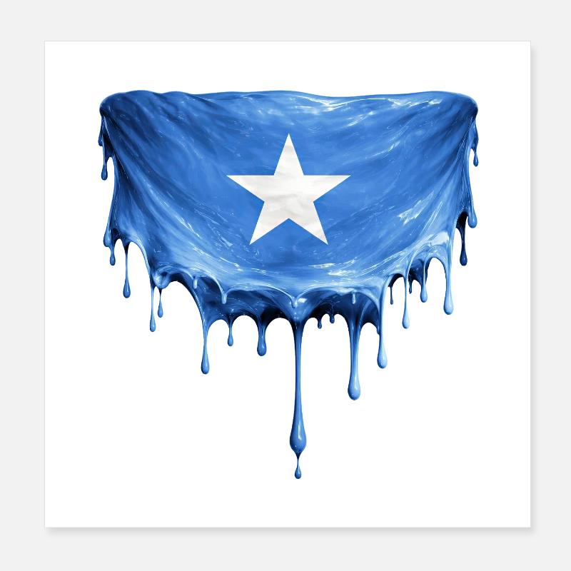 Somali Flag Drop Art Poster 8" x 8" (20x20 cm)