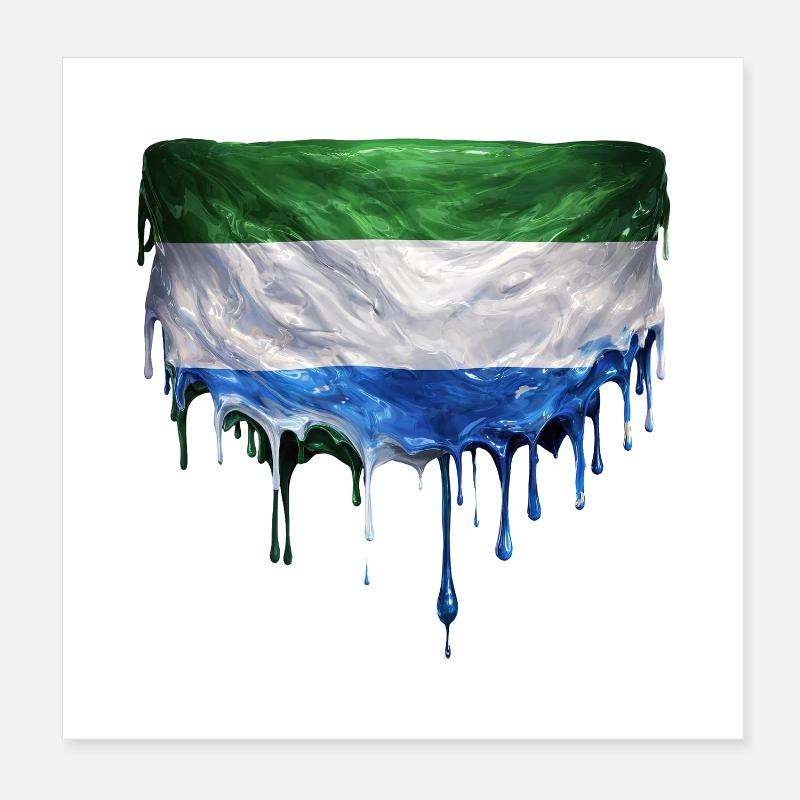 Art de la chute du drapeau de la Sierra Leone Poster 20 x 20 cm