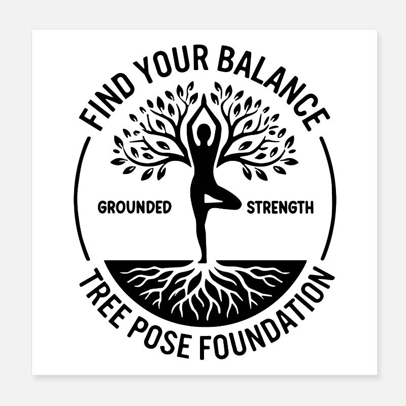 Yoga : Trouvez votre équilibre : pleine conscience Poster 20 x 20 cm