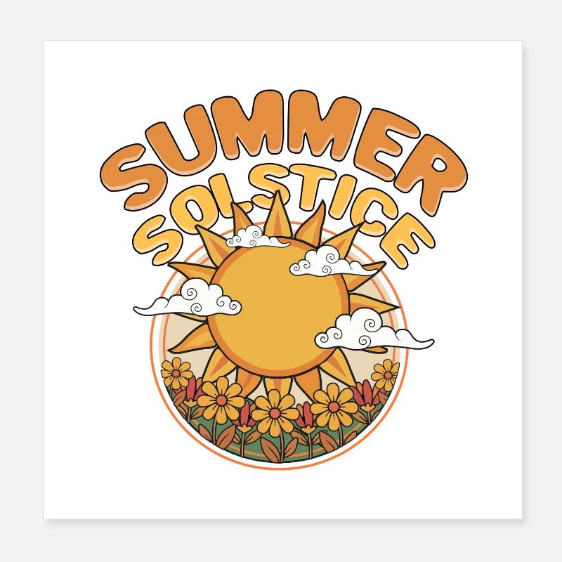 Litha Pagan: Sommersonnenwende, Mittsommer, Mittsommer, Mittsommer. Poster 20x20 cm