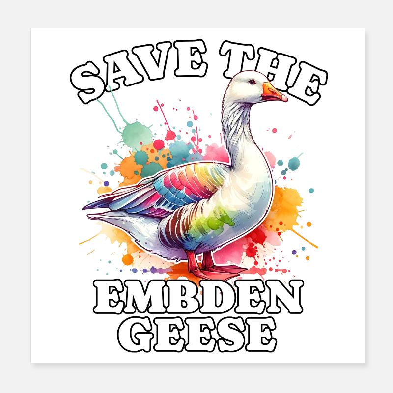 Emdengans Save Embden Goose Poster 20x20 cm
