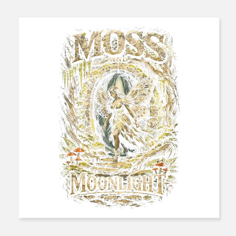 Fairycore Fee Gotisch Moss And Moonlight Poster 20x20 cm
