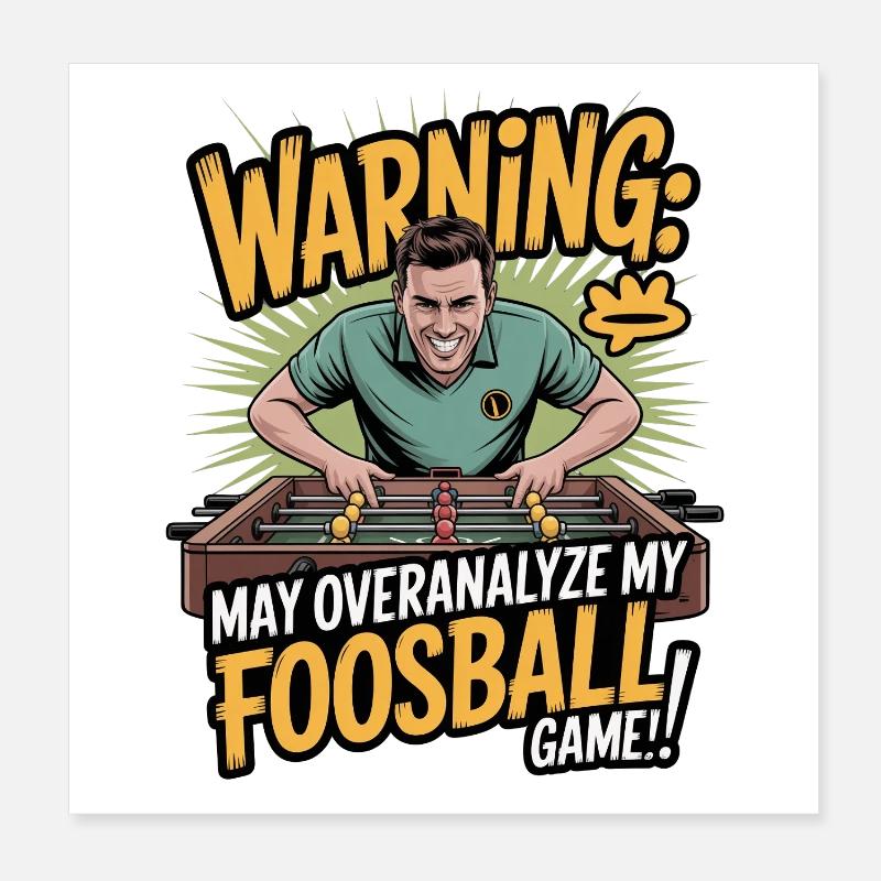 Table Soccer Evolution Funny Foosball Foosball Poster 8" x 8" (20x20 cm)