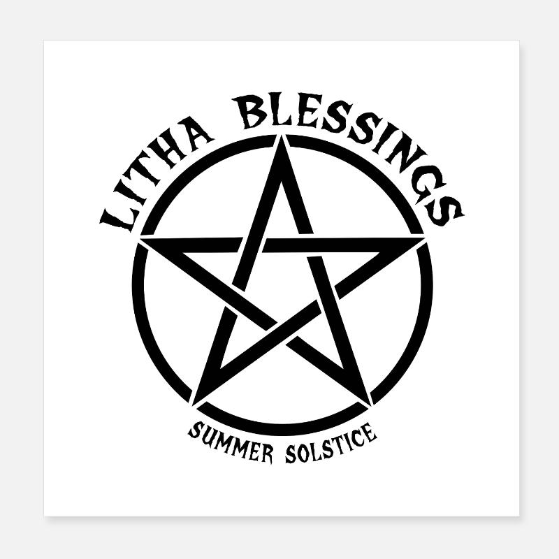 Litha Pagan Solstice d’été Midsommar Poster 20 x 20 cm