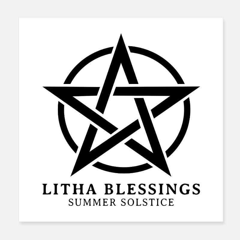 Litha Pagan Solstice d’été Midsommar Poster 20 x 20 cm