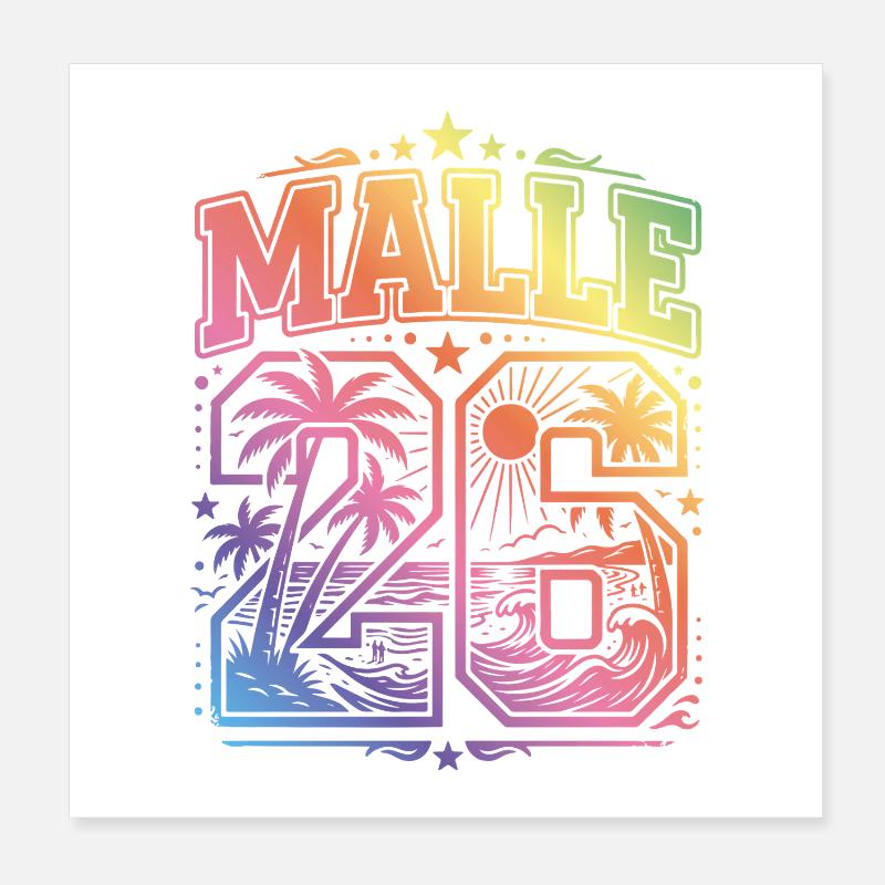 Malle 26 maillot Majorque multicolore Poster 20 x 20 cm