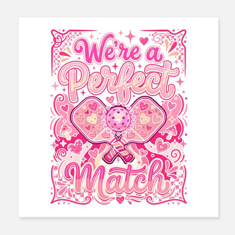 Perfektes Match Herzglanz Poster 20x20 cm