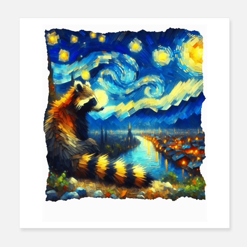 Nuit étoilée de Coati Poster 20 x 20 cm