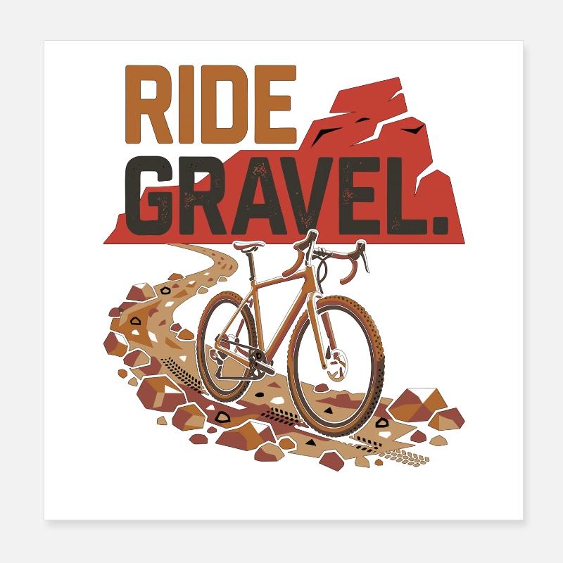 Vélo de gravier Aventure tout-terrain Poster 20 x 20 cm