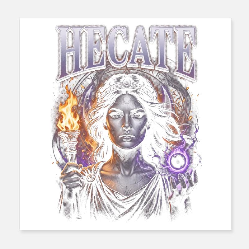 Hecate Fire Magic Gothic Poster 8" x 8" (20x20 cm)