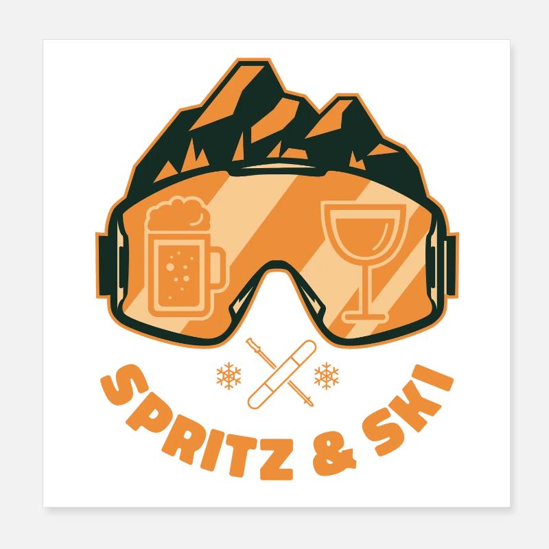 Spritz & Ski – Après‑Ski Winter Spritz Poster 20x20 cm