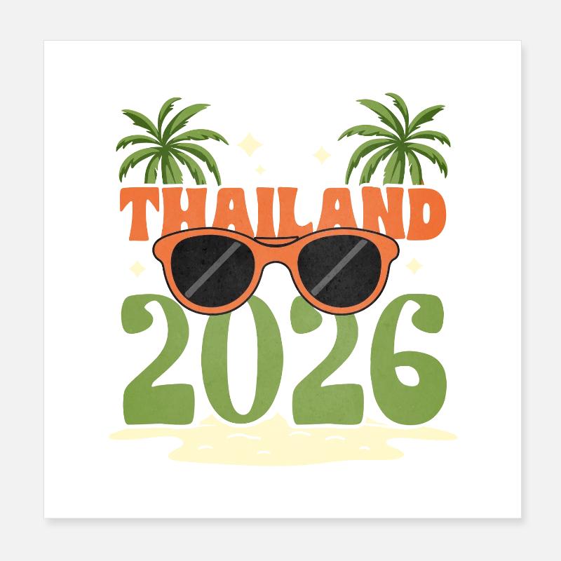 Thaïlande 2026 Poster 20 x 20 cm