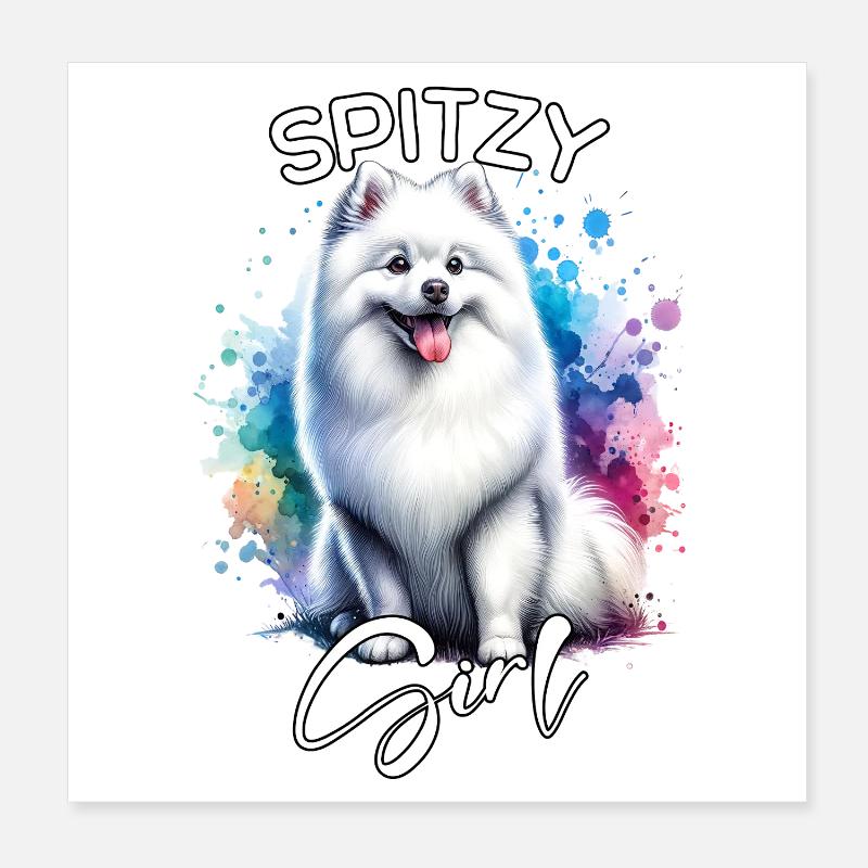 Spitz Mädchen Spitz Poster 20x20 cm