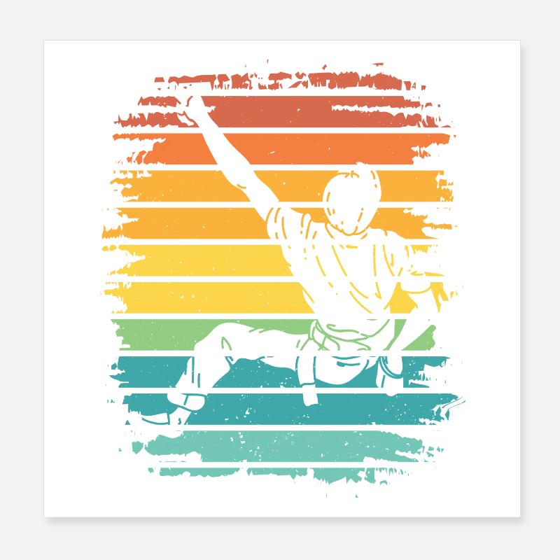 Boulderer Boulder Bouldern Poster 20x20 cm