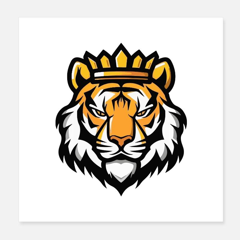 Tiger Kopf Krone Poster 20x20 cm