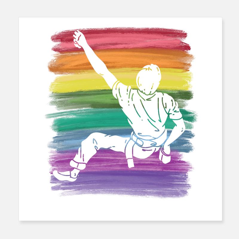 Boulderer Boulder Bouldern Poster 20x20 cm