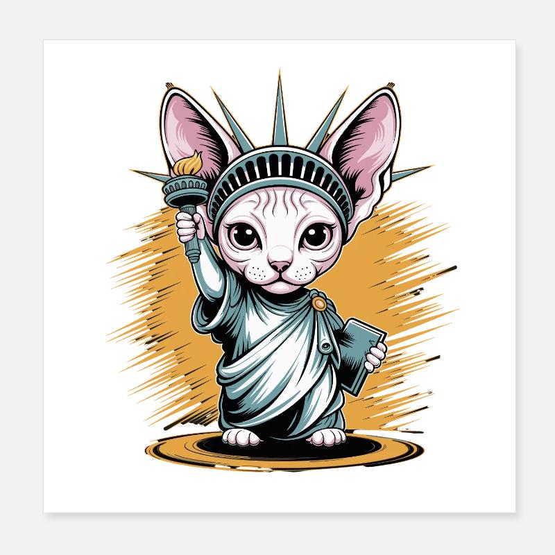 Œuvres d’art de la statue de la Liberté du Chat Sphinx Poster 20 x 20 cm