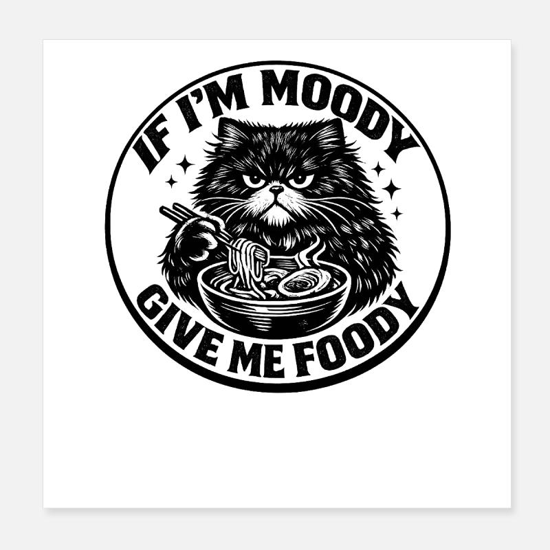 Grummelkat Ramen Bowl Grumpy Katze Launisch Poster 20x20 cm
