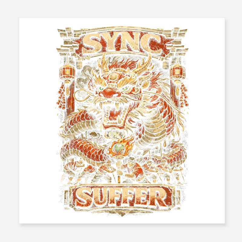 Dragon Dance Drachentanz Sync Or Suffer Poster 20x20 cm