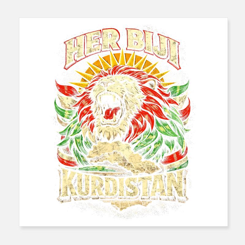 Her Biji Kurdistan Kurde Kurden Poster 20x20 cm