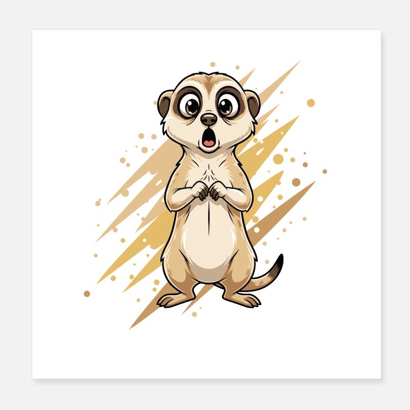 Überraschendes Erdmännchen  Poster 20x20 cm