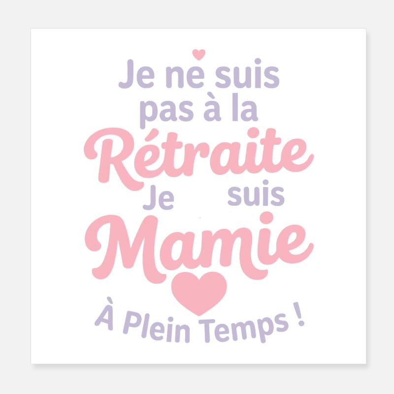 Mamie en Plein Temps Poster 20 x 20 cm