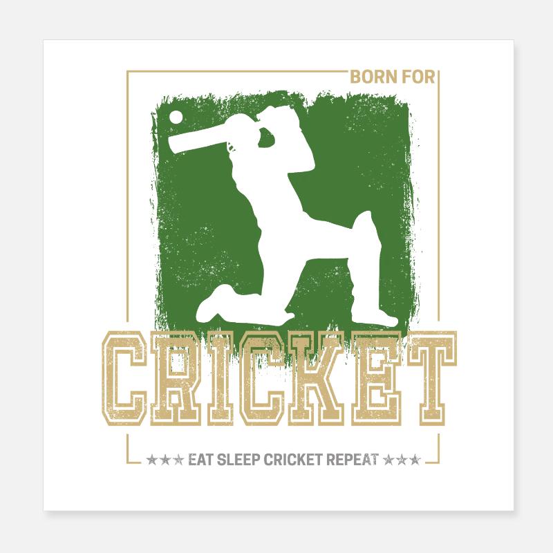 Cricket Batsman Design für Pitcher oder Trainer Poster 20x20 cm