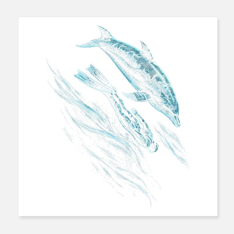 Apnée libre Poster 20 x 20 cm