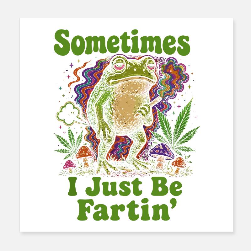 Psychedelic Frog : Vibrations de pets Poster 20 x 20 cm