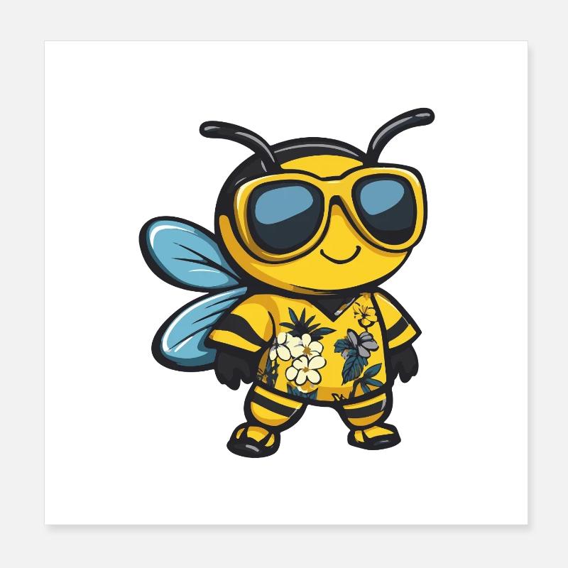 Bee Comic Holiday Poster 20 x 20 cm