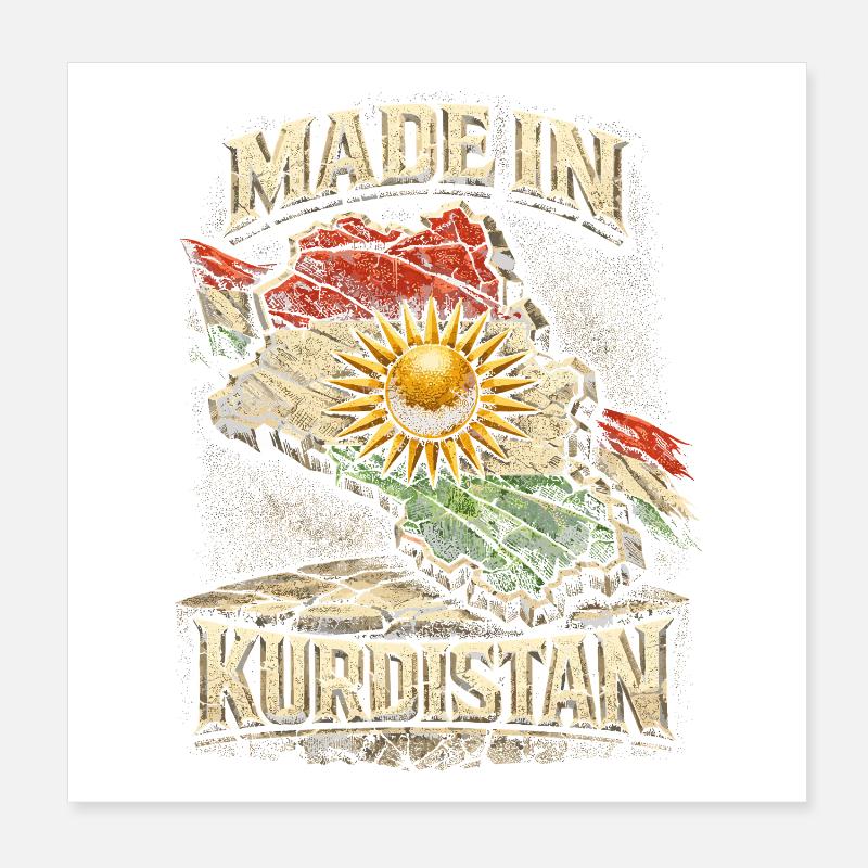 Kurdes kurdes du Kurdistan Poster 20 x 20 cm