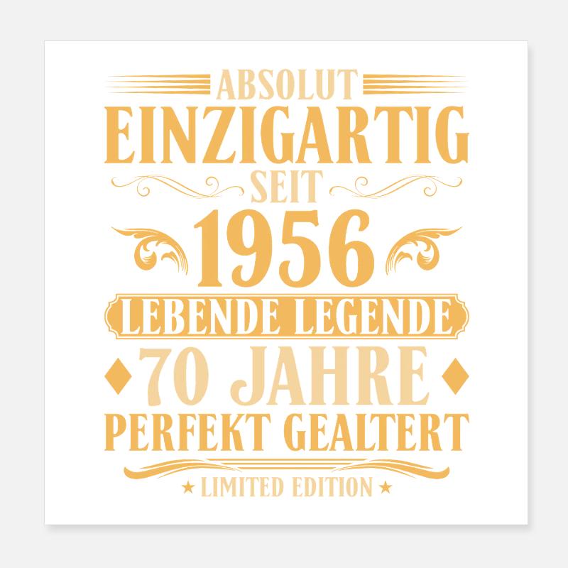 Einzigartig seit 1956 Baujahr 70. Geburtstag Poster 20x20 cm