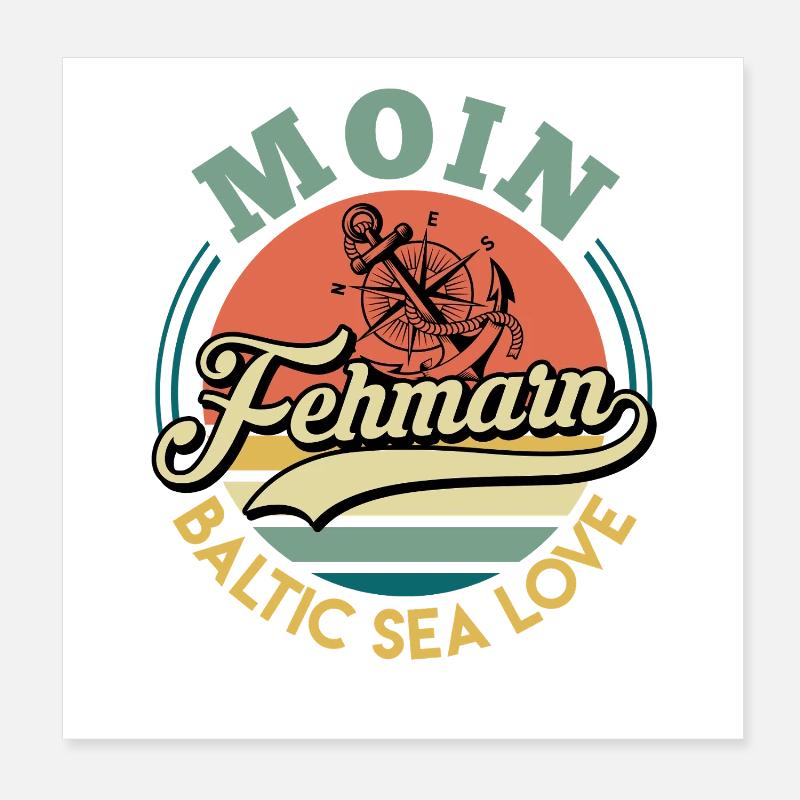 Insel Fehmarn MOIN FEHMARN OSTSEELIEBE Lustig Poster 20x20 cm
