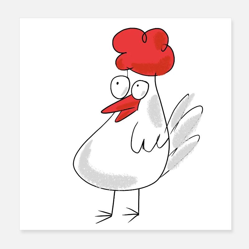 Mignonnes poules poules Poster 20 x 20 cm