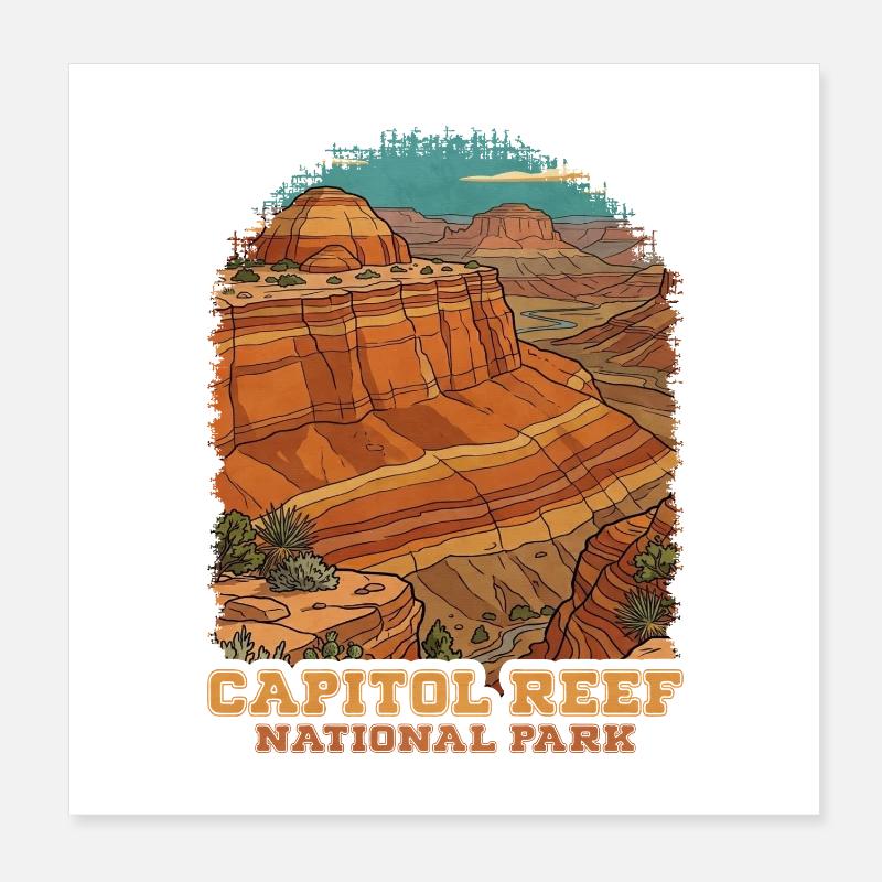 Capitol Reef National Park Poster 20x20 cm