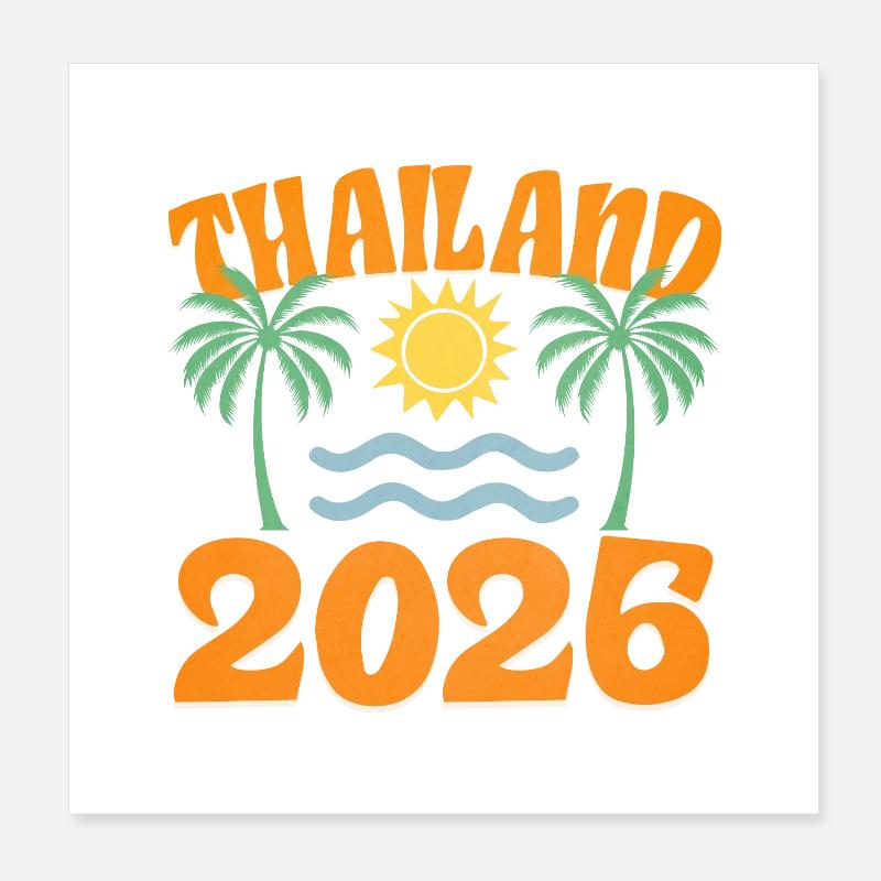Thaïlande 2026 Poster 20 x 20 cm