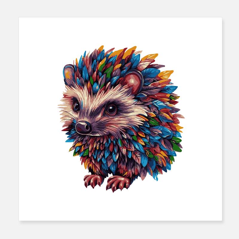 Igel Bunt Poster 20x20 cm